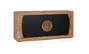 GINER Y COLOMER Aparador de madera de acacia con 4 puertas, Natural y negro